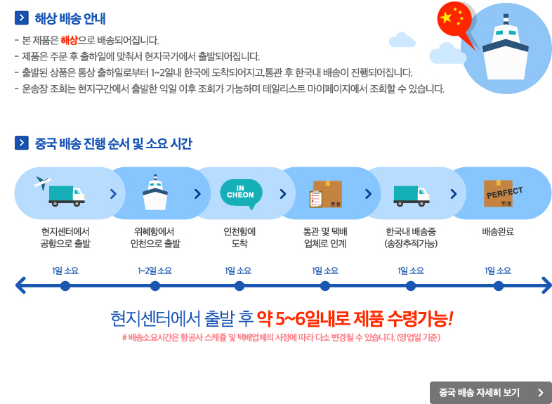 중국 해상 배송안내